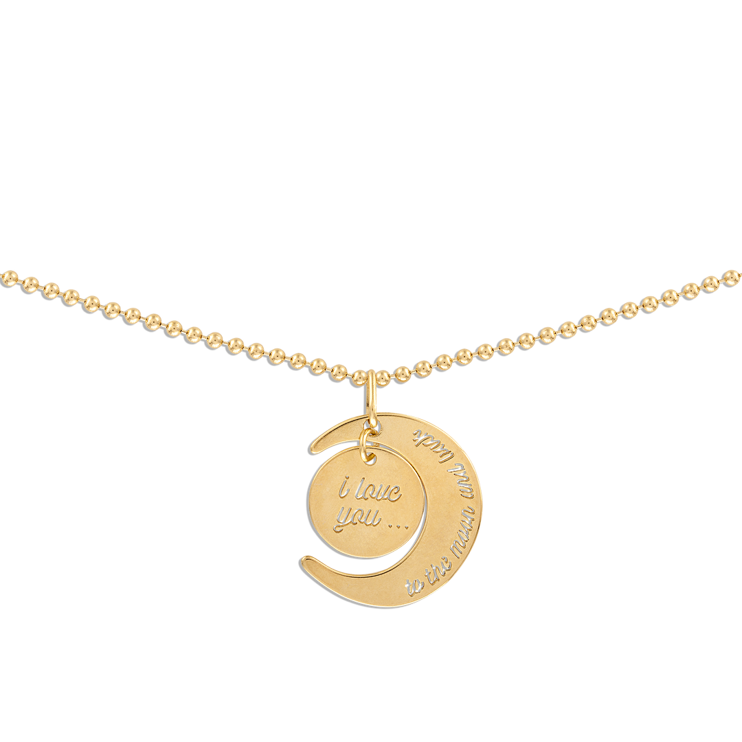Alexa Leigh - To the Moon and Back Necklace in Gold 24"
