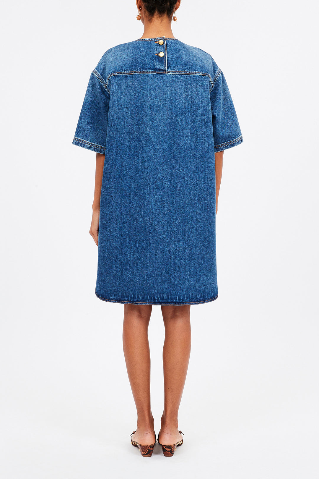 ulla johnson denim dress Ulla Johnson Painters Dress in Blue