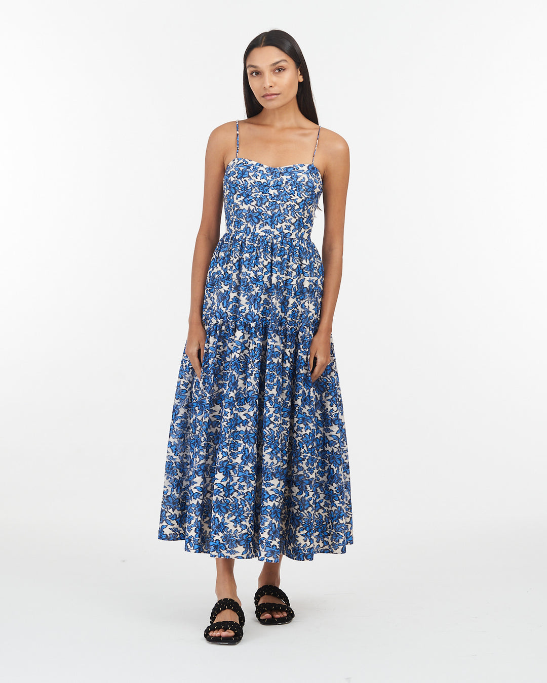 Tanya Taylor - Verona Dress in Maritime Blue/Off White Multi