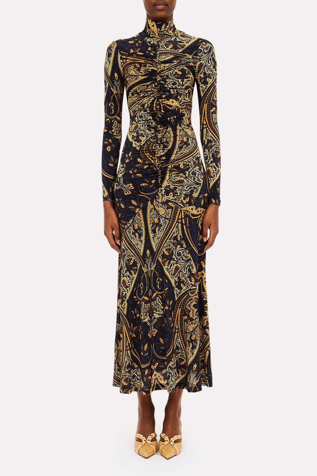 ULLA JOHNSON - Ida LS Jersey Dress in Twilight Paisley CUT AND SEW