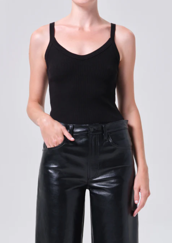 AGOLDE - Jordan Tank in Black Tank Top