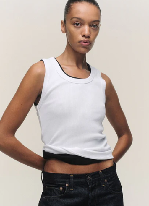AGOLDE - Poppy Tank in White Tank Top