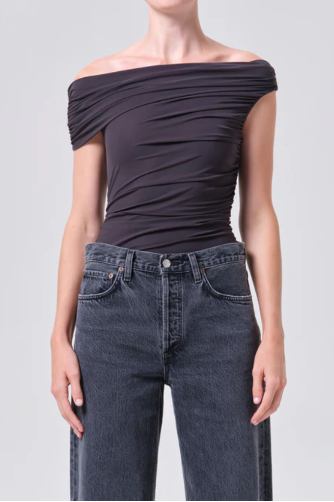 AGOLDE - Sherilyn Bodysuit in Chocolate Brown Bodysuits