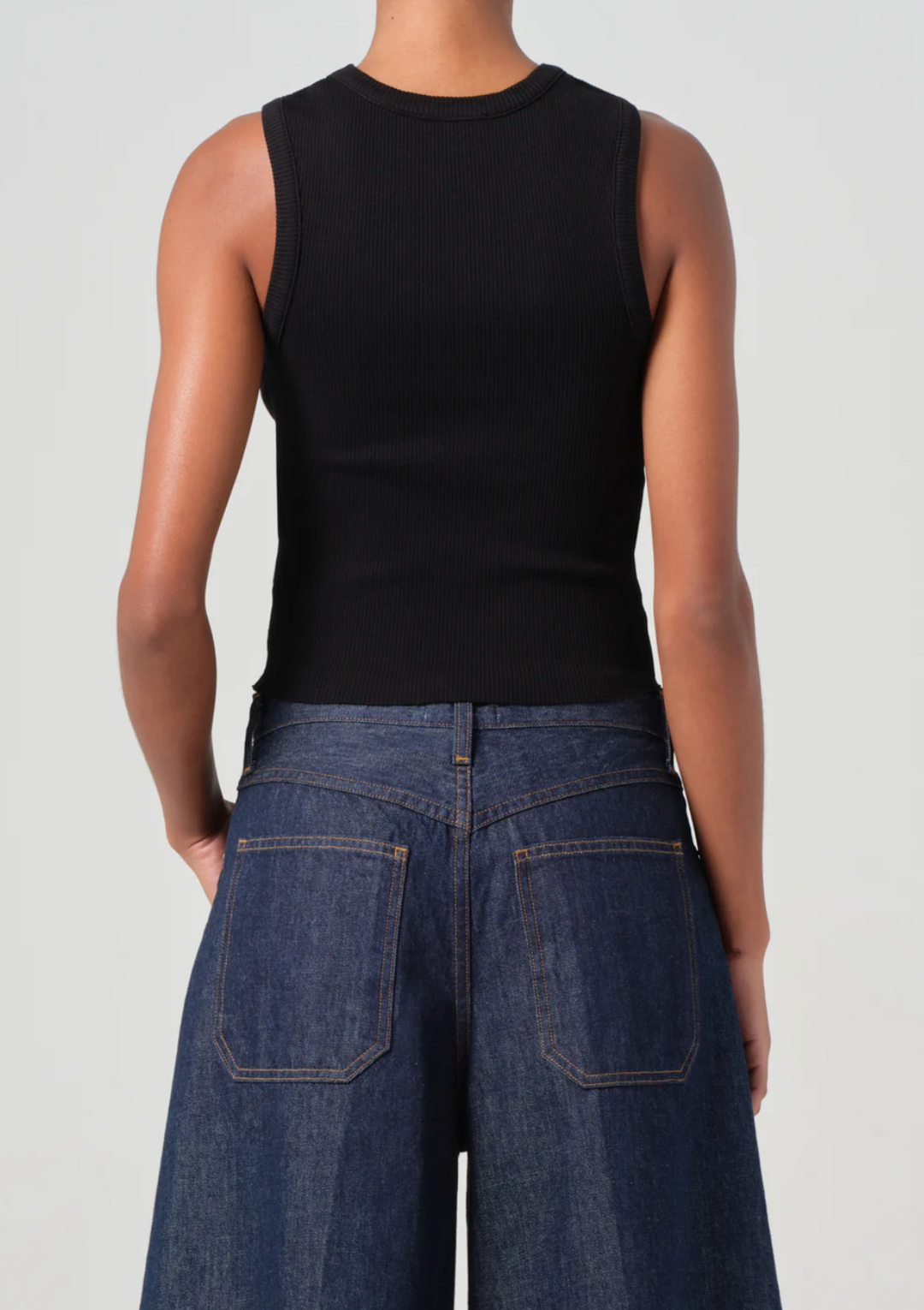 AGOLDE - Shrunken Poppy Tank in Black Tank Top
