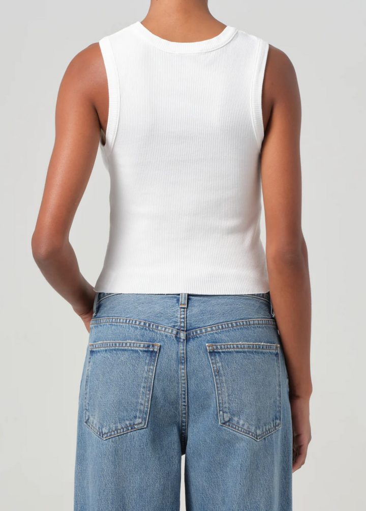 AGOLDE - Shrunken Poppy Tank in White Tank Top