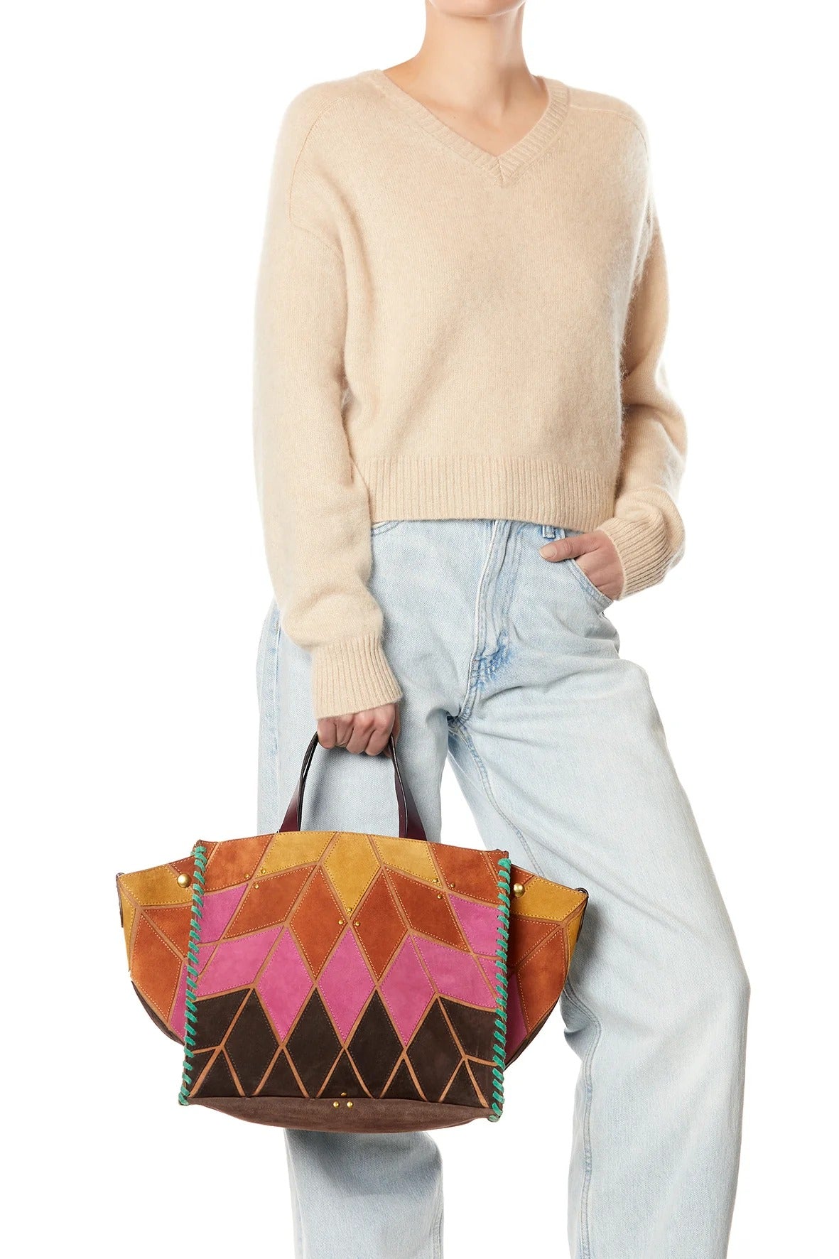 Jerome Dreyfuss - Leon Suede Tote / Handbag Coucher de Soleil
