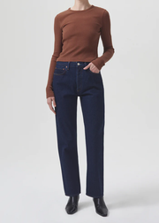 AGOLDE - Alma Shrunken Crew Neck in Beeswax