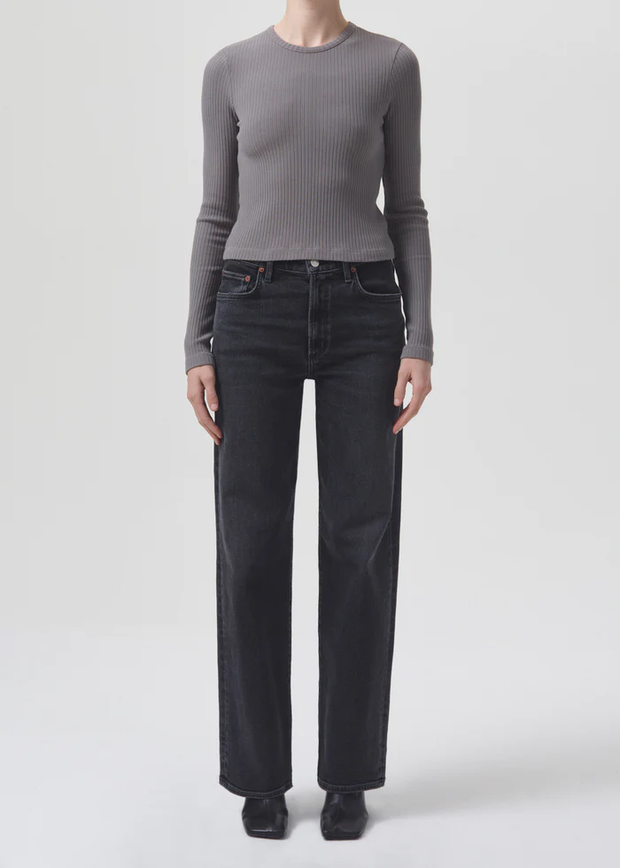 AGOLDE - Alma Shrunken Crew Neck in Owl