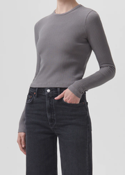 AGOLDE - Alma Shrunken Crew Neck in Owl