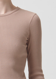 AGOLDE - Alma Shrunken Crew Neck in Wafer