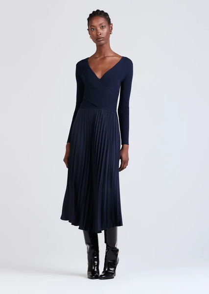 derek lam 10 crosby ella pleated cotton midi-dress Derek Lam 10 Crosby Ella Pleated Cotton Midi-Dress Black Size 6