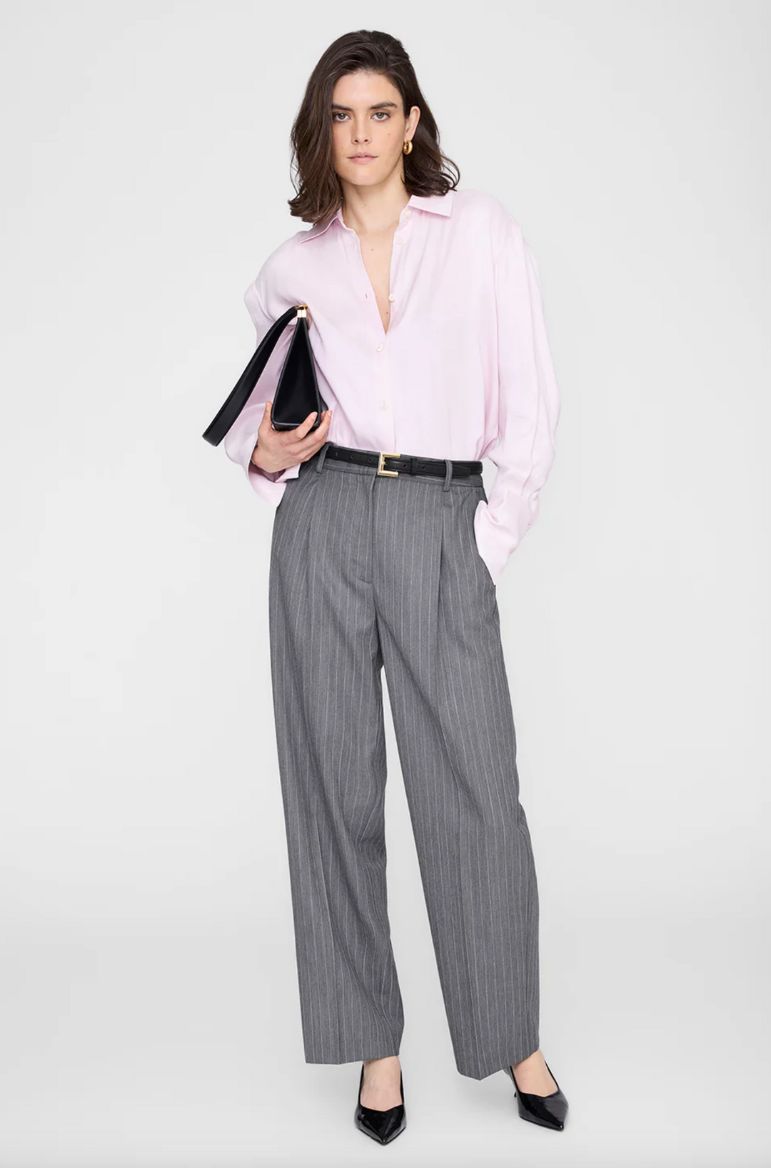 ANINE BING - Bridget Shirt in Powder Pink Button Up Shirt