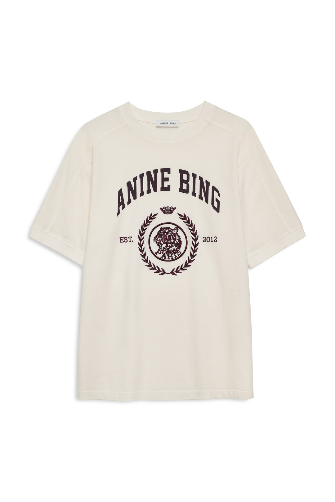 ANINE BING - Jaylin Tee Collegiate in Cream Shirt