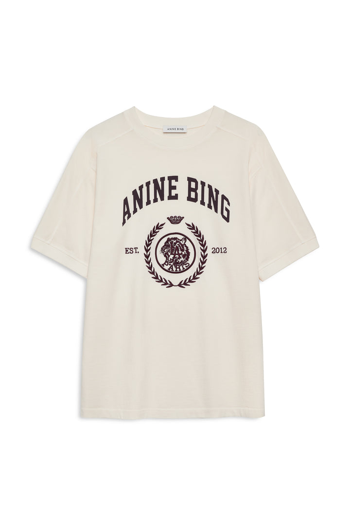 ANINE BING - Jaylin Tee Collegiate in Cream Shirt