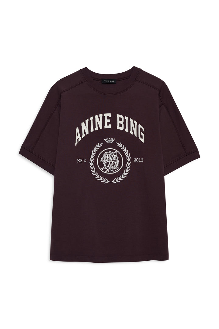 ANINE BING - Jaylin Tee Collegiate in Fig Shirt
