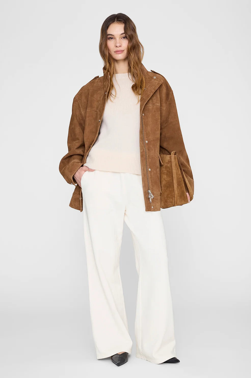 ANINE BING - Kacey Sweatpant Monogram in Cream Sweatpants
