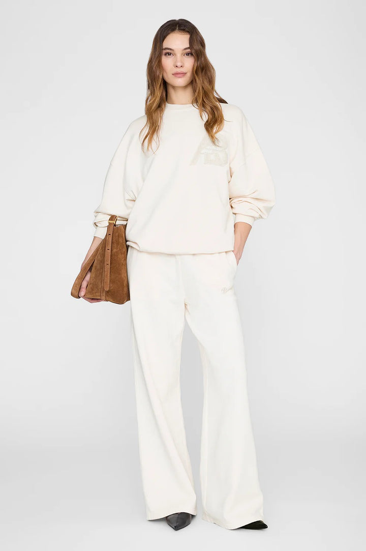 ANINE BING - Kacey Sweatpant Monogram in Cream Sweatpants