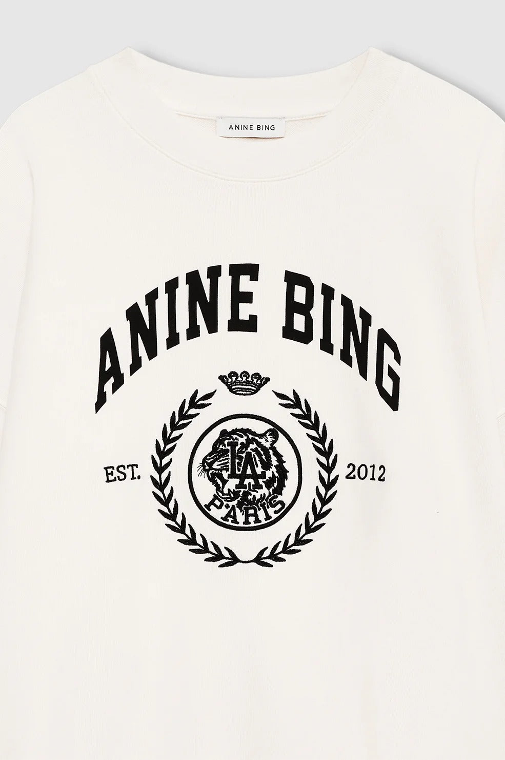 ANINE BING - Miles Sweatshirt Collegiate in Cream Sweatshirts