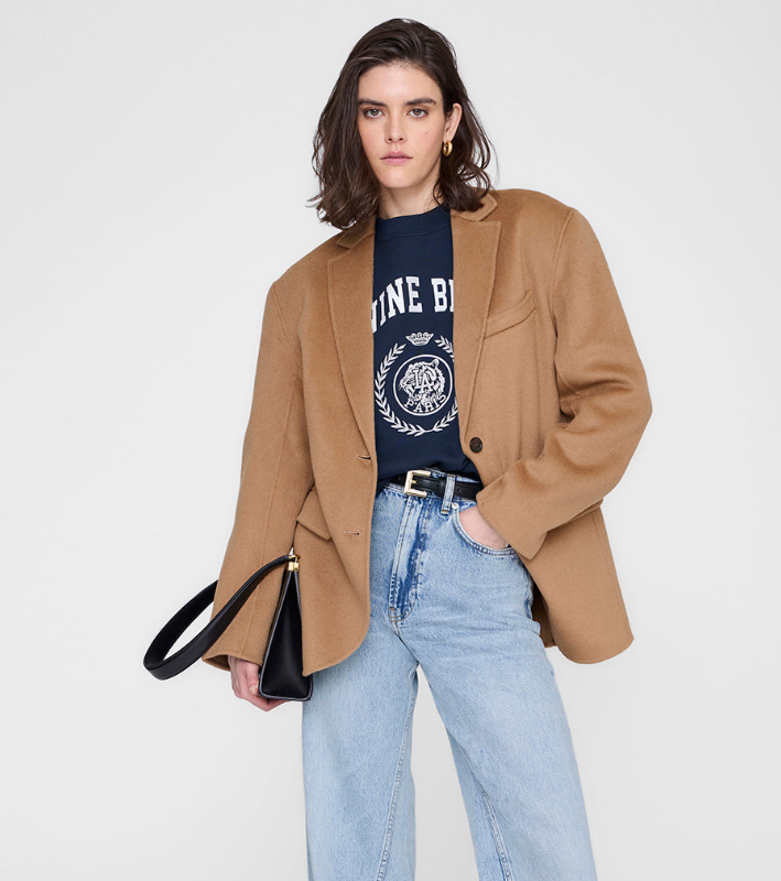 ANINE BING - Miles Sweatshirt Collegiate in Dark Navy Sweatshirts