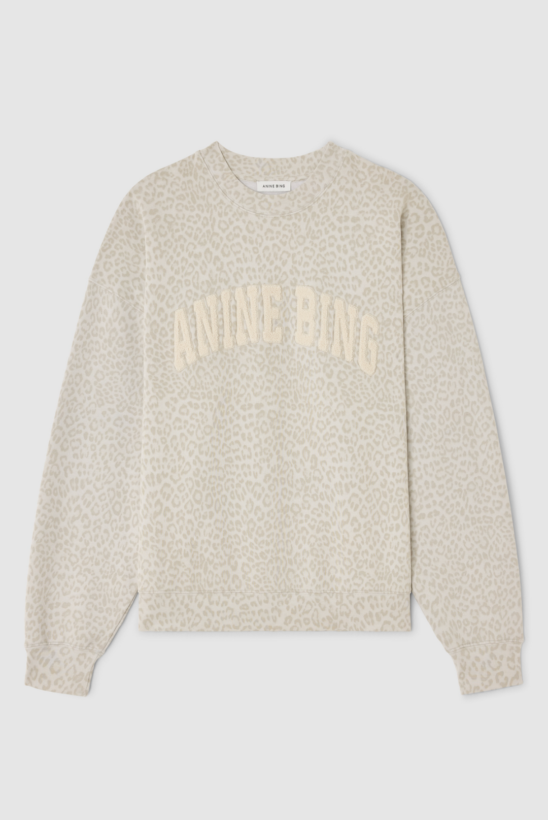 ANINE BING - Miles Sweatshirt in Washed White Leopard Sweatshirts