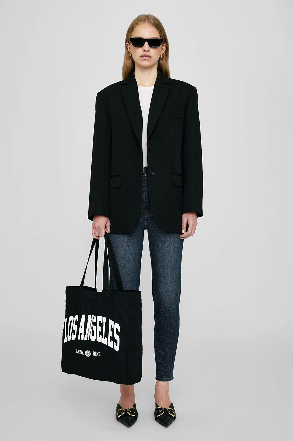 Anine Bing - Remy Canvas Tote in Black Accessories