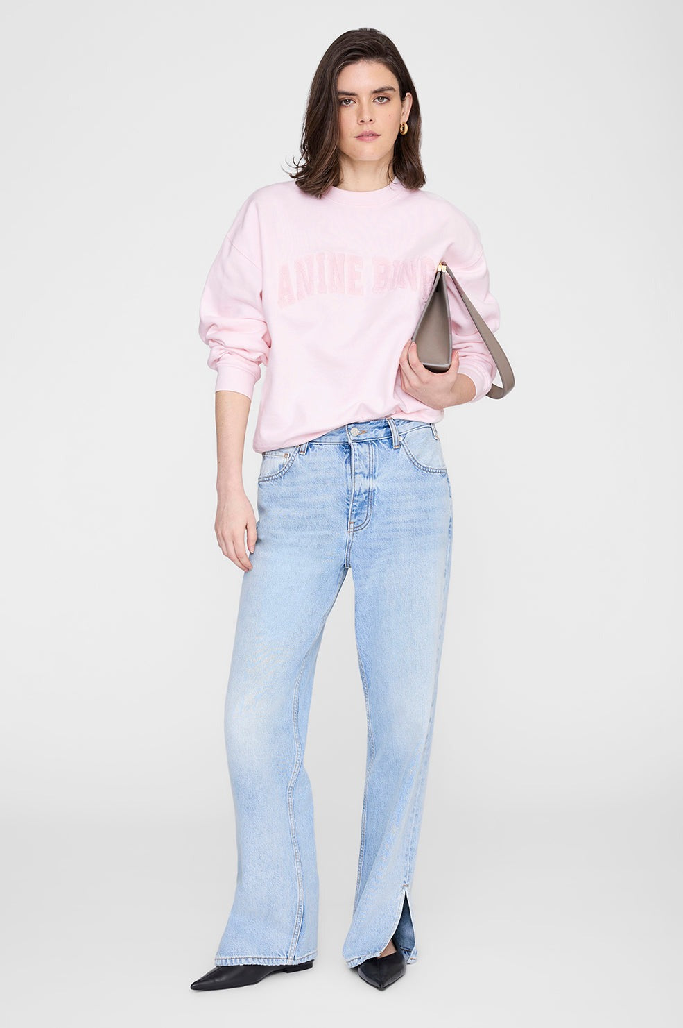 ANINE BING - Spencer Sweatshirt in Powder Pink Sweatshirts