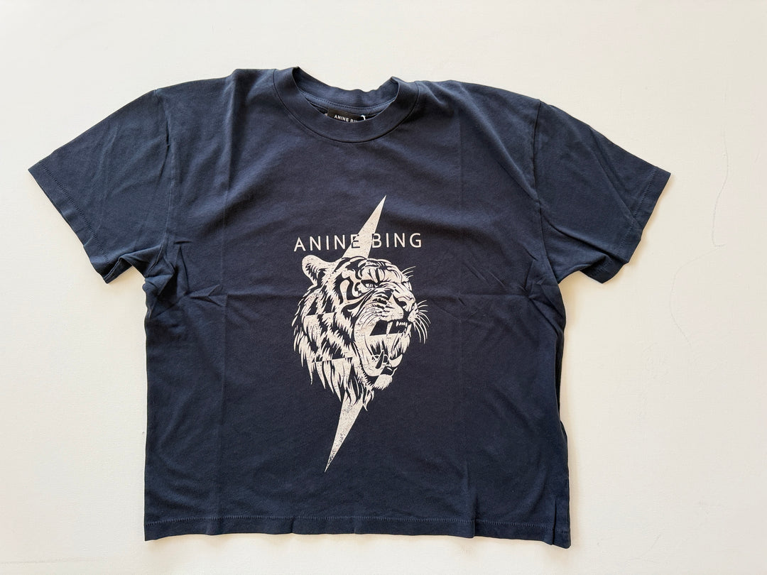 ANINE BING - Wagner Tee Tiger in Vintage Black T-Shirts