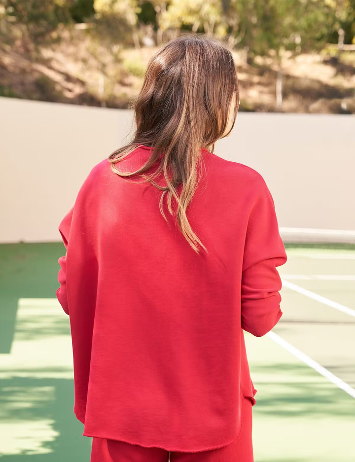 Frank & Eileen - Anna Long Sleeve Capelet in Double Decker Red
