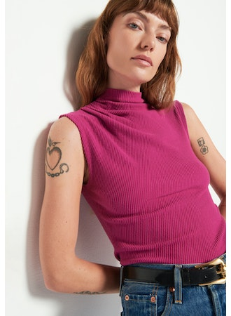 Nation LTD - Arielle Draped Wrap Top in Miss Magenta