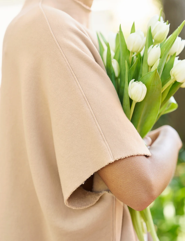 Frank & Eileen - Audrey Funnel Neck Capelet in Sand