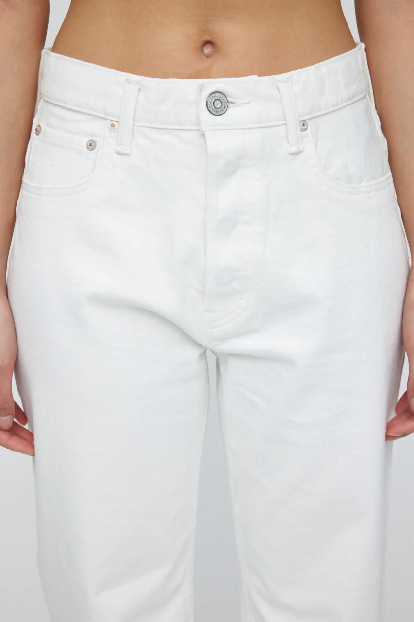 Moussy - MV Aurora Wide Straight Crop in White Denim