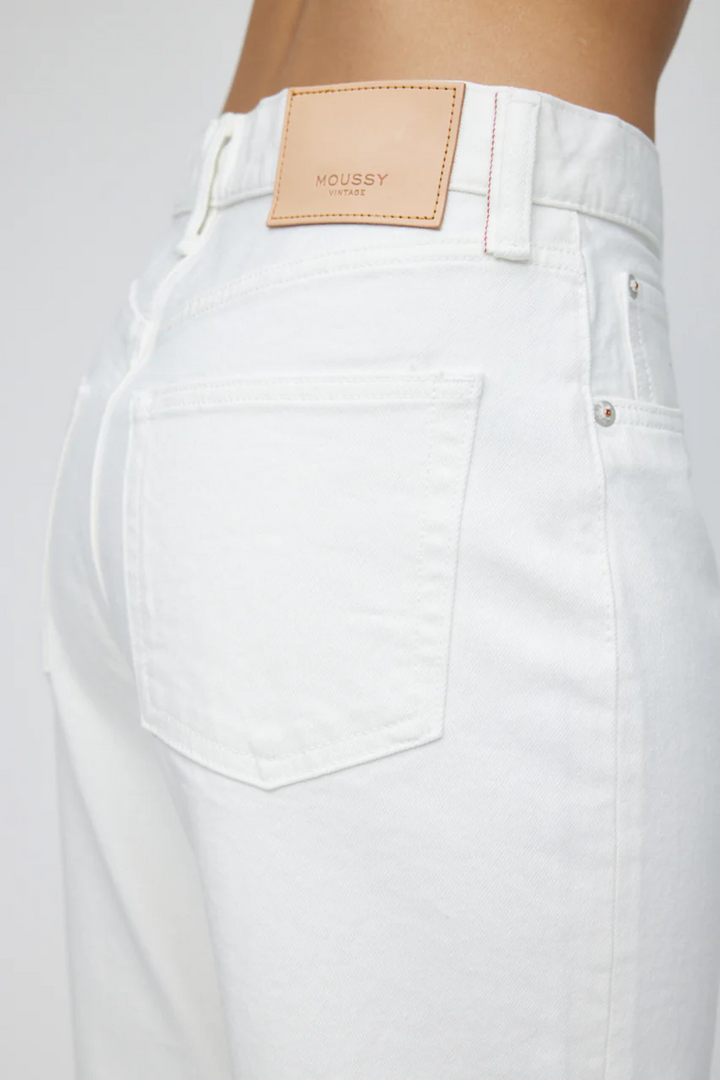 Moussy - MV Aurora Wide Straight Crop in White Denim