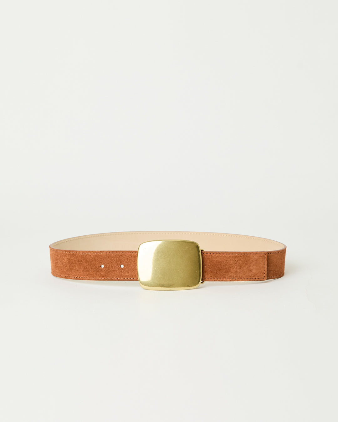 B-LOW THE BELT - Leighton Suede in Cognac Brass Belt
