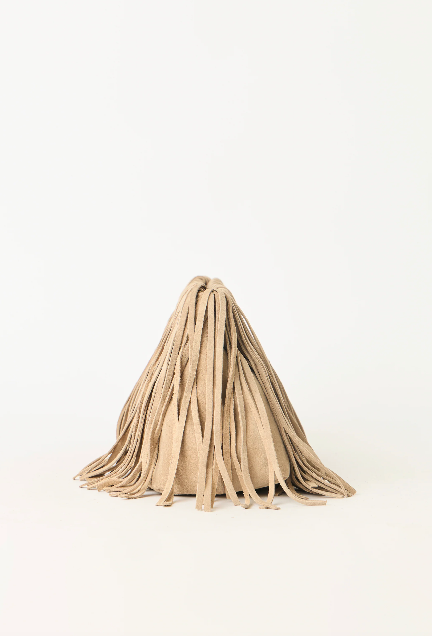 B-LOW THE BELT - Melrose Suede Clutch in Macchiato Handbag