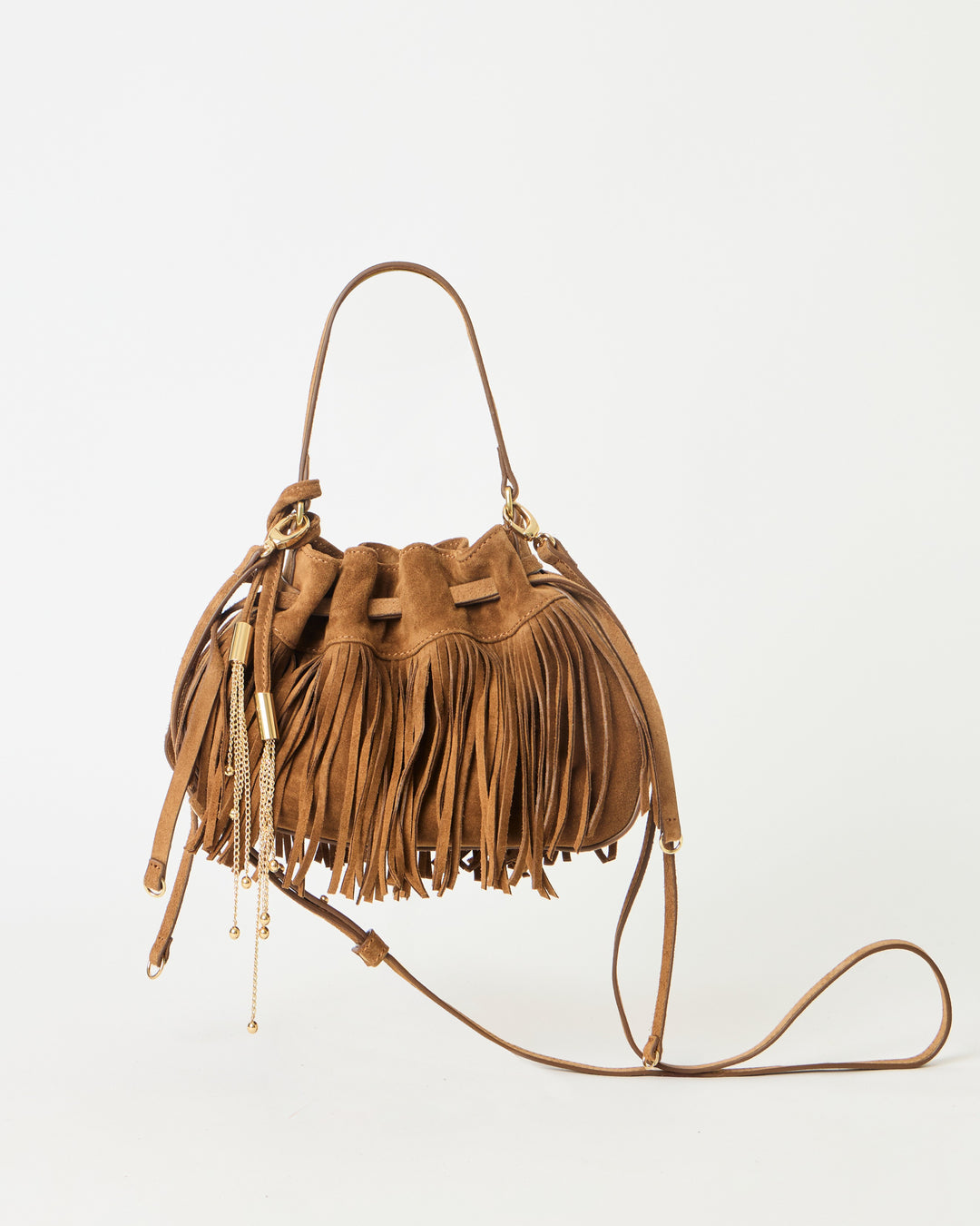 B-LOW THE BELT - Melrose Suede Crossbody in Bronze Gold Handbag
