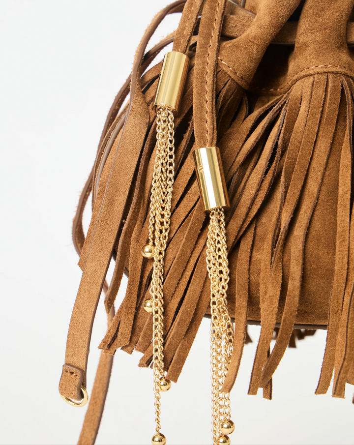 B-LOW THE BELT - Melrose Suede Crossbody in Bronze Gold Handbag