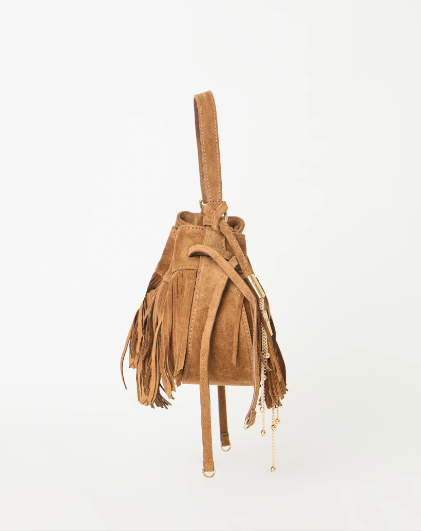 B-LOW THE BELT - Melrose Suede Crossbody in Bronze Gold Handbag