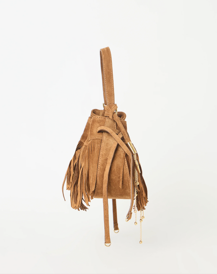 B-LOW THE BELT - Melrose Suede Crossbody in Bronze Gold Handbag