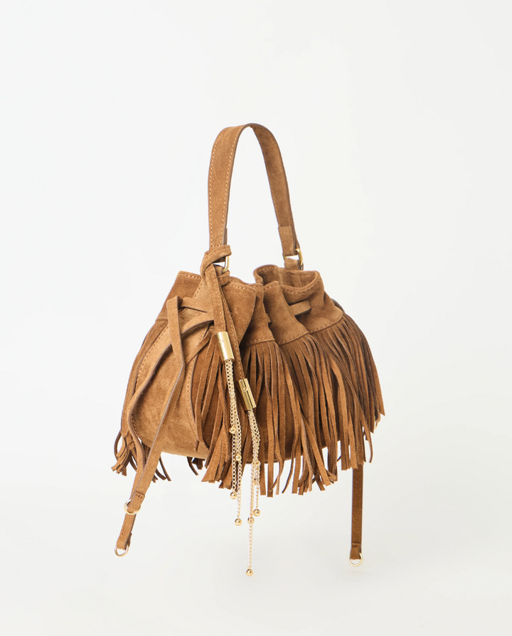 B-LOW THE BELT - Melrose Suede Crossbody in Bronze Gold Handbag