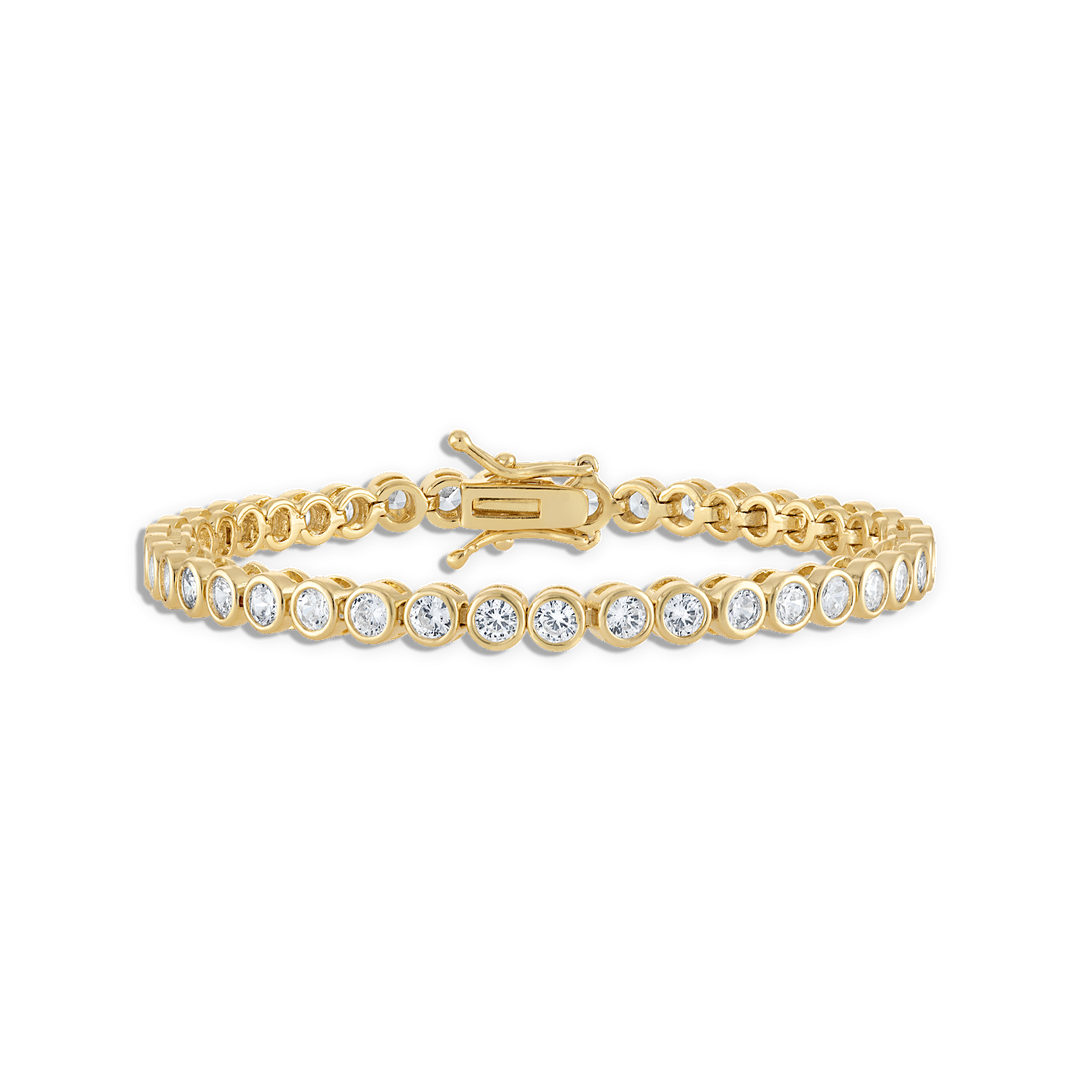 Alexa Leigh - Crystal Bezel Tennis Bracelet in Gold 6.5