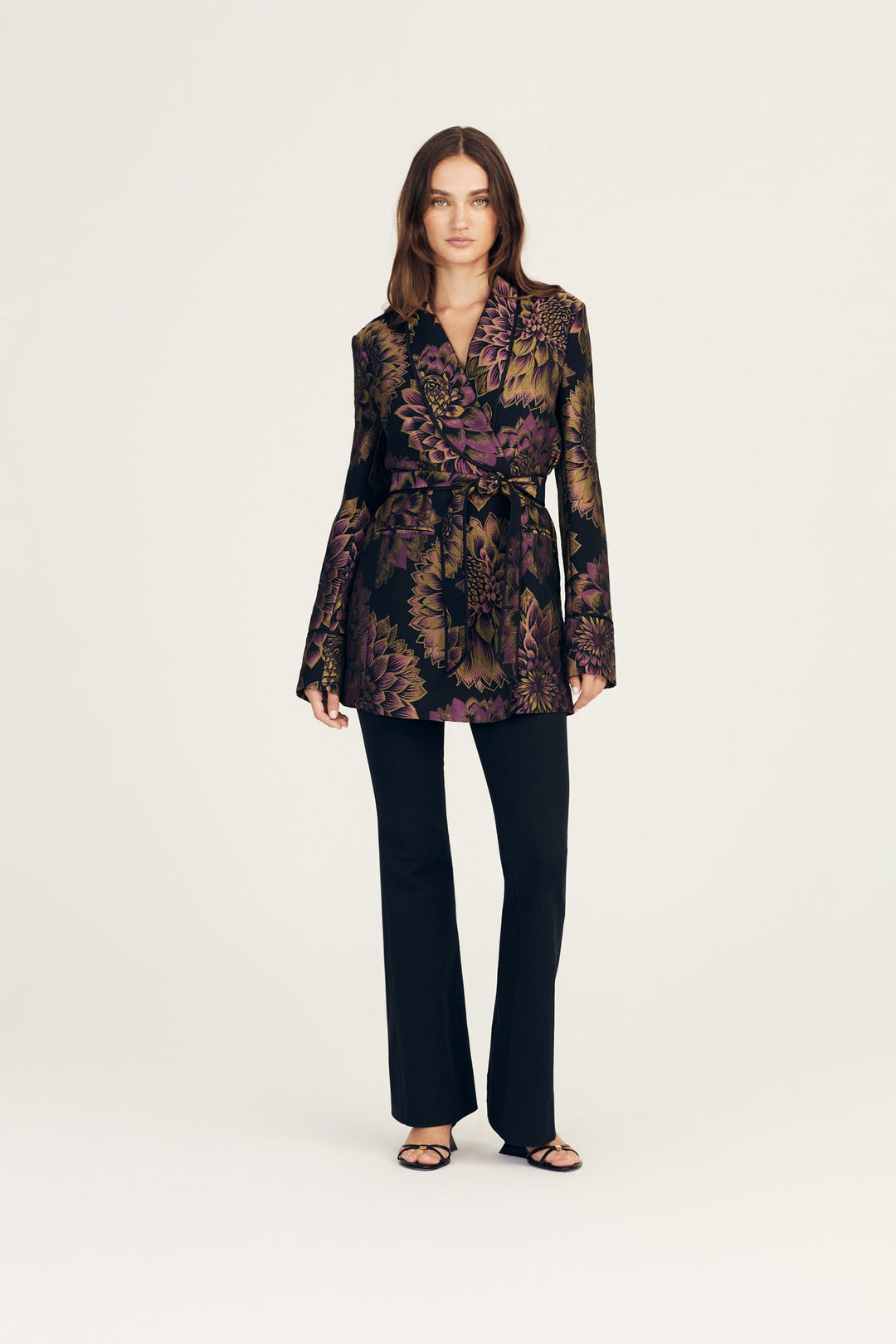 DEREK LAM 10 CROSBY - Orville Smoking Jacket in Black Jacquard