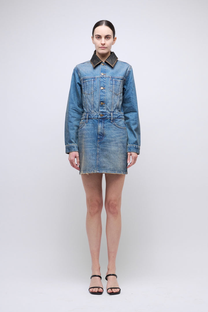 Simkhai - Maxella Denim Jacket Mini Dress in Coney Island