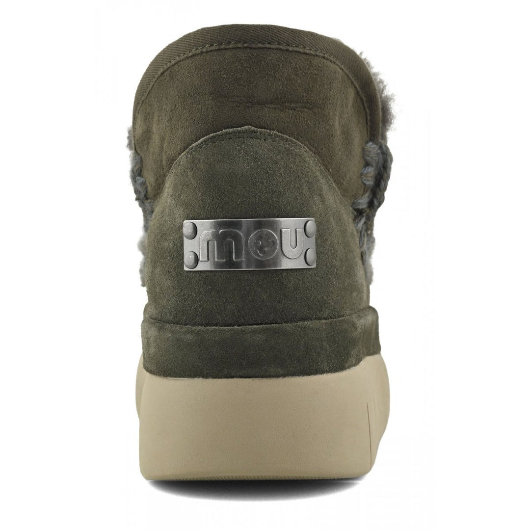 Mou - Bounce Welt Sneaker Suede in Black Olive