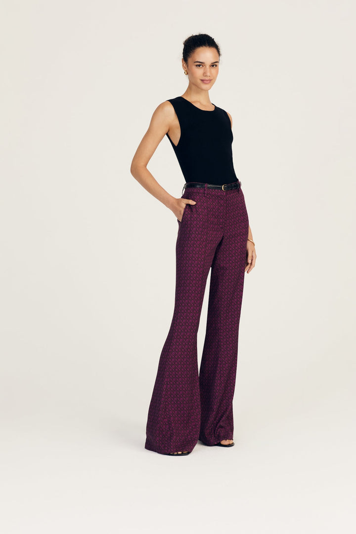 Derek Lam 10 Crosby - Cami High Rise Flare Pant in Bordelaise