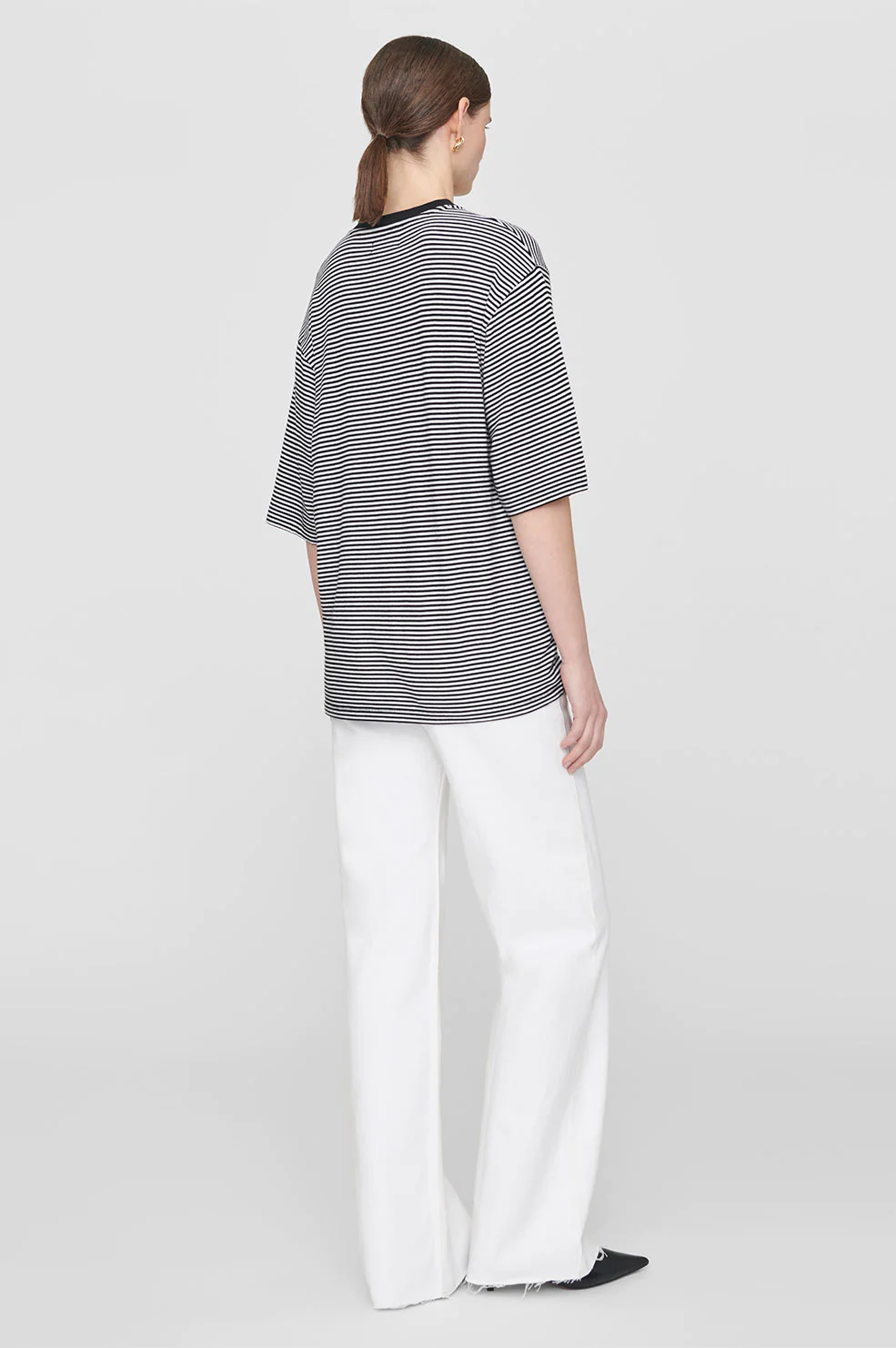 Anine Bing - Bo Tee in Black and White Stripe