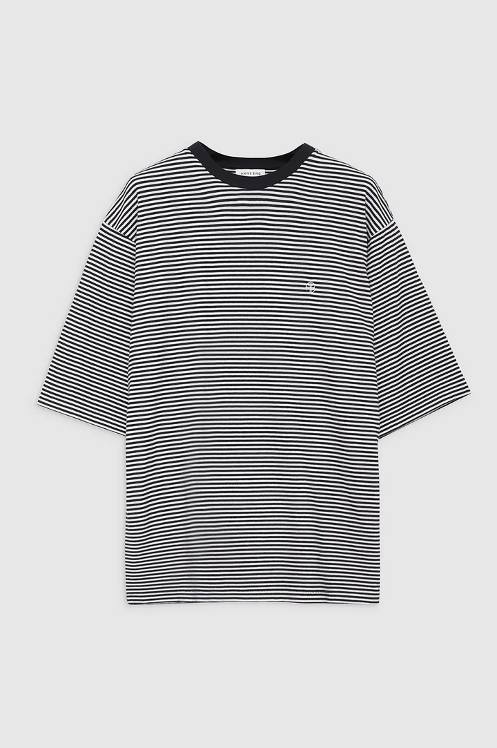 Anine Bing - Bo Tee in Black and White Stripe