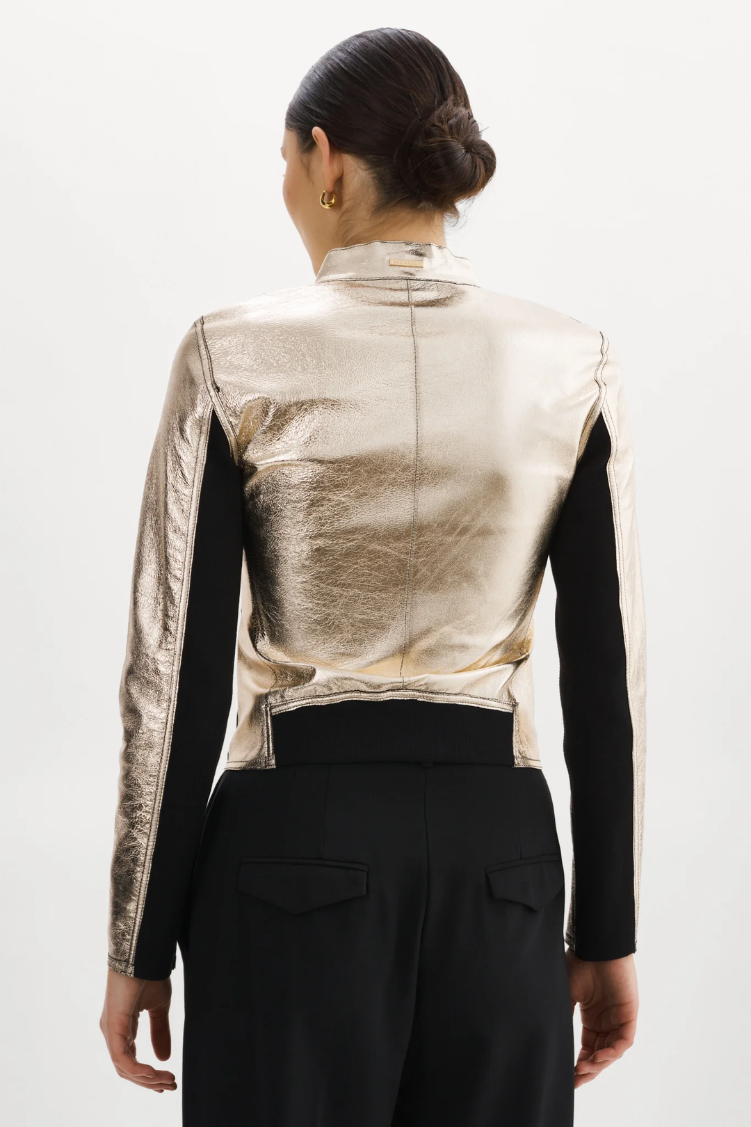 LAMARQUE - Chapin Reversible Leather Bomber in Black/Gold