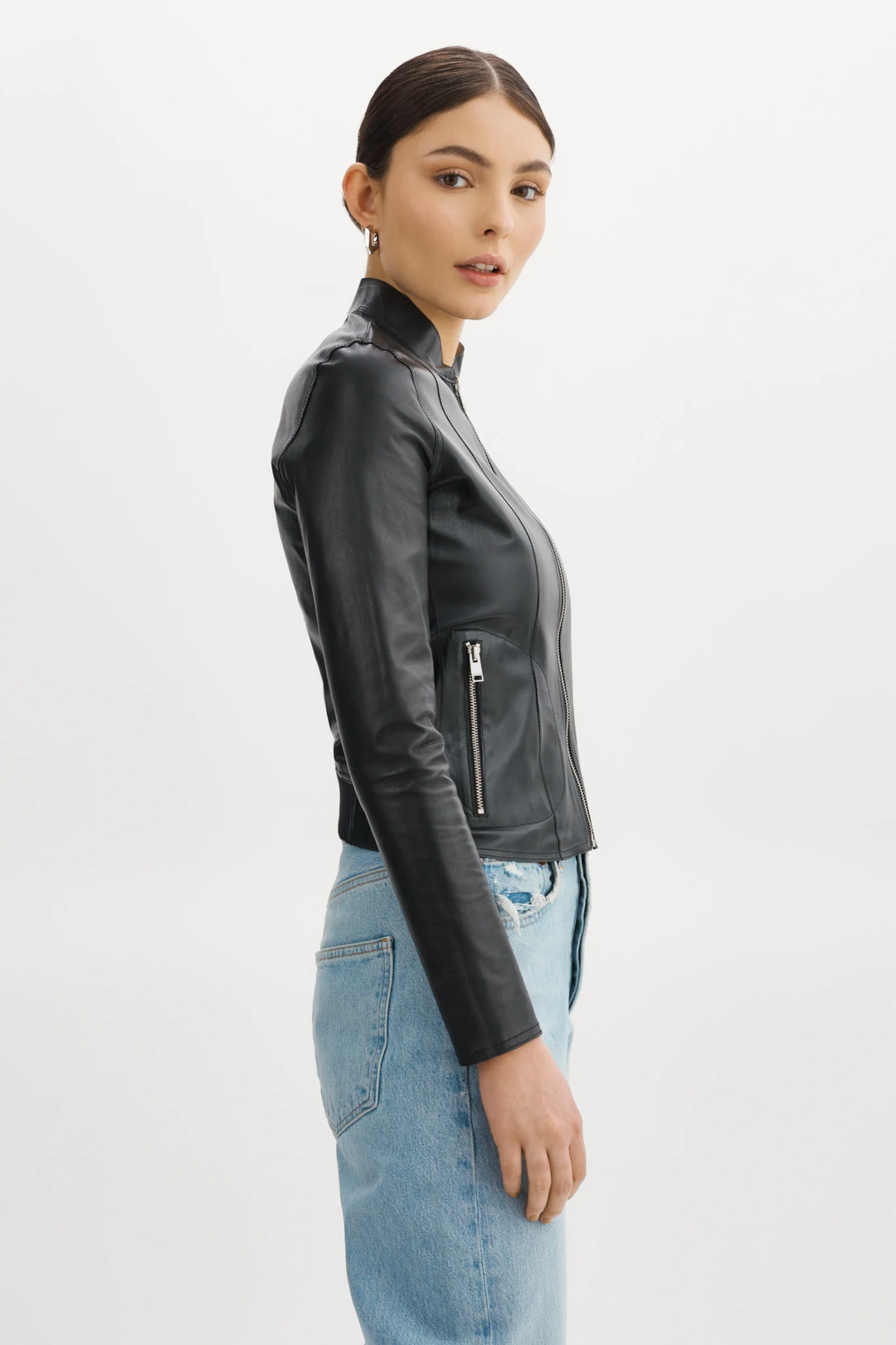 LAMARQUE - Chapin Reversible Leather Bomber in Black/Silver