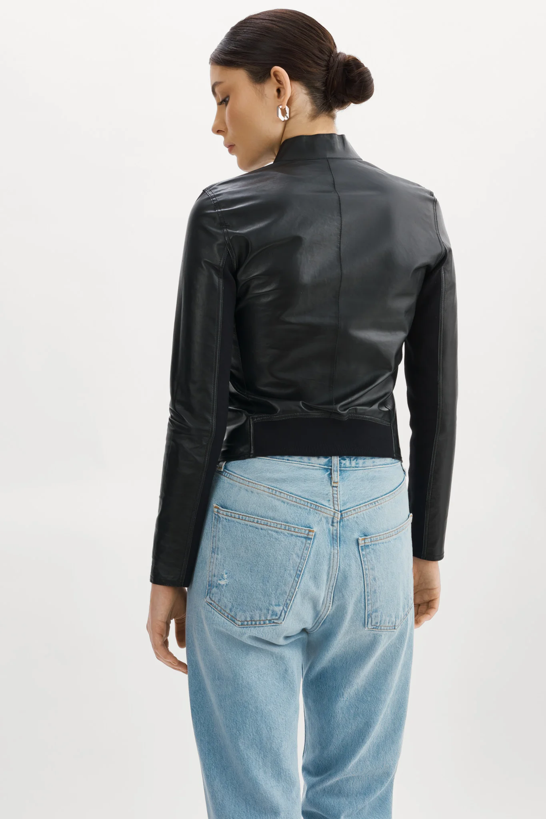 LAMARQUE - Chapin Reversible Leather Bomber in Black/Silver