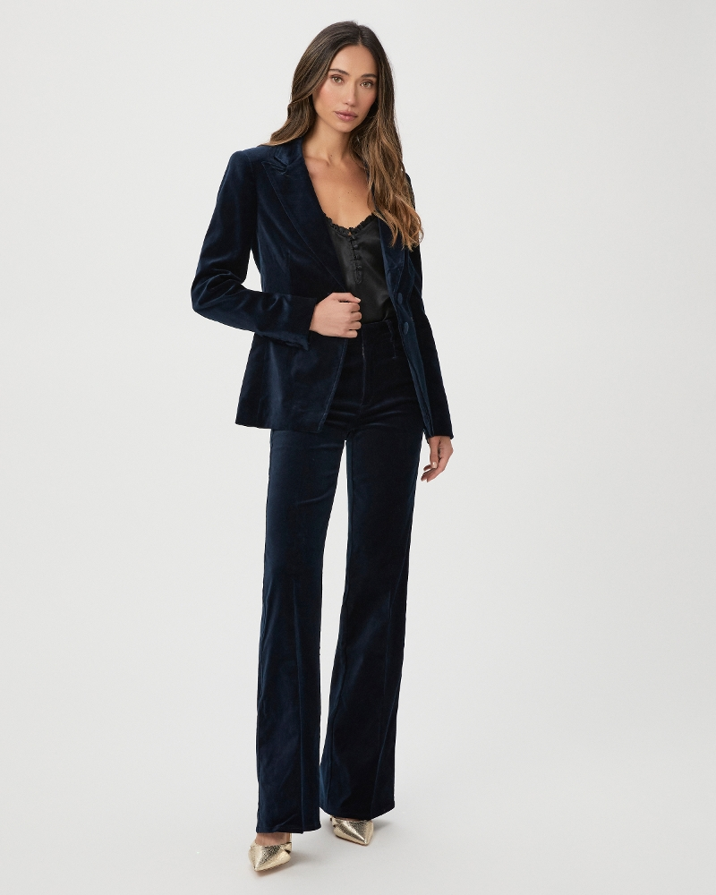 Paige - Chelsee Blazer in Deep Navy Velvet